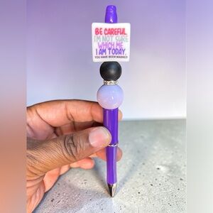 Custom Made Purple Pen with Humorous Quote